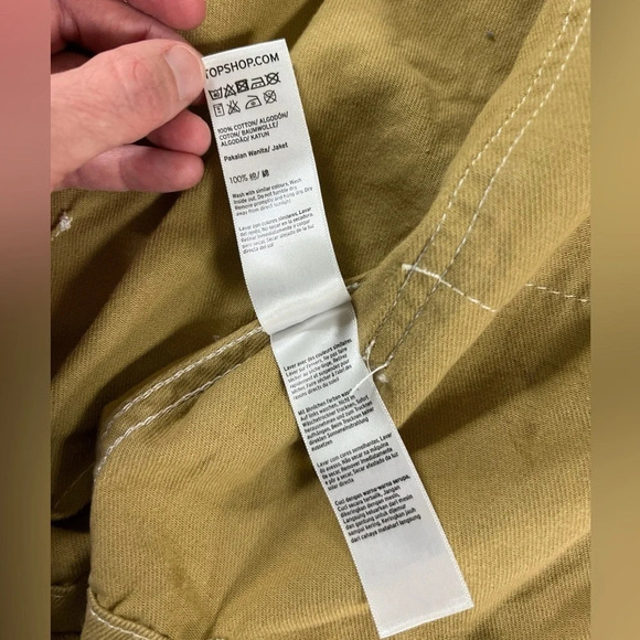 Topshop Cropped Jacket Mustard Yellow - Picture 9 of 10